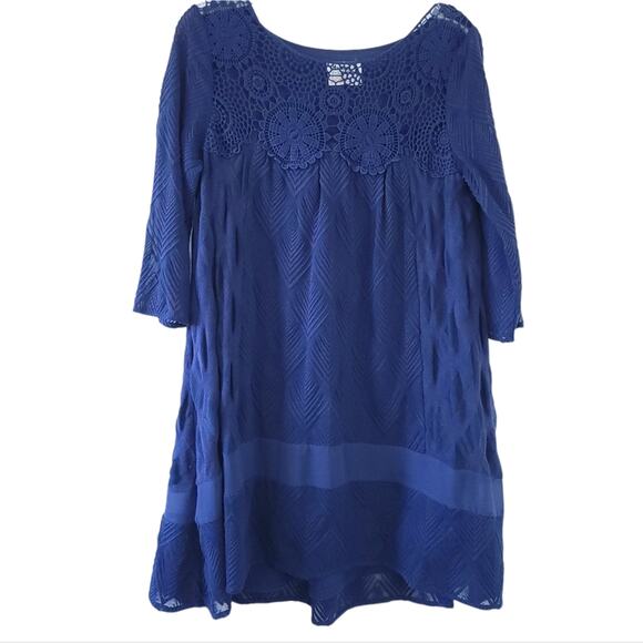 Holding Horses Trapeze Dress Navy Blue XS Boho, Crochet, Cottagecore, Neutral - Picture 1 of 5